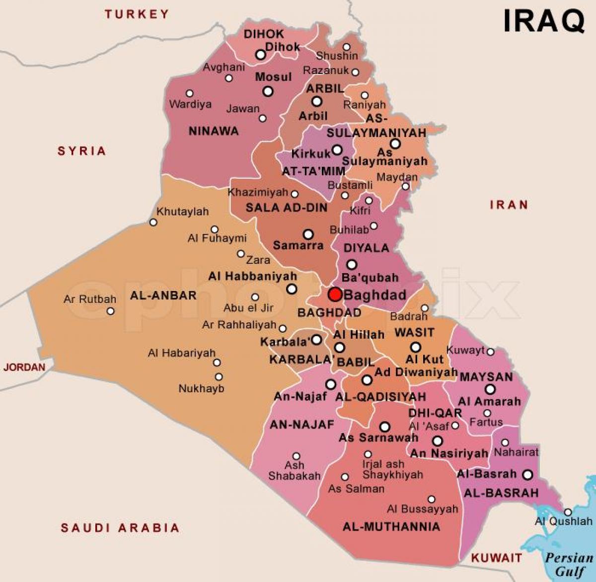 Kaart Iraagi ühendriigid